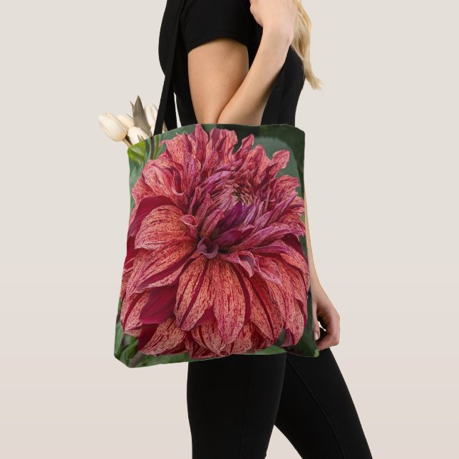 Bolso De Tela Floral Dahlia Bloom Variada Roja (Detalle)