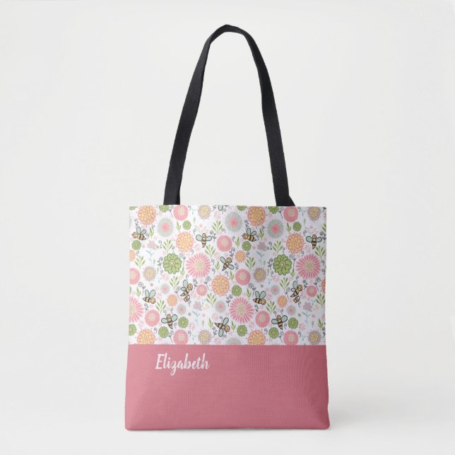 Bolso De Tela Floral de abejorro (Anverso)