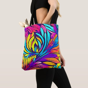 Bolso De Tela Floral de abstracto vibrante