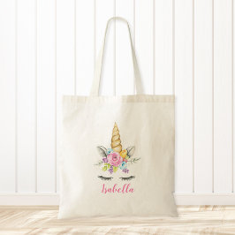 Bolso De Tela Floral de agua unicornio personalizada