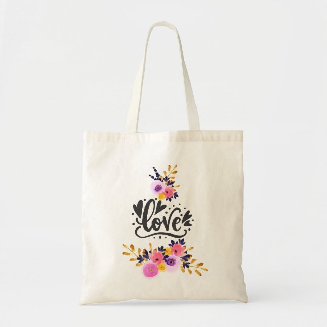 Bolso De Tela Floral de amor (Frente)