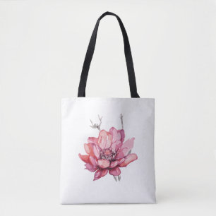 Bolso De Tela Floral de color de agua delgada