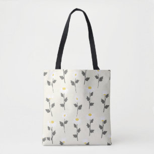 Bolso De Tela Floral de flores silvestres y pequeñas Daisies del