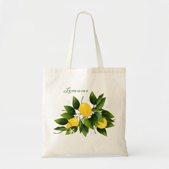 Bolso De Tela Floral de frutas de cítricos de Lemons (Frente)