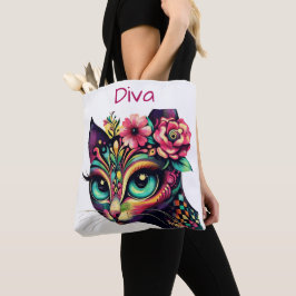 Bolso De Tela Floral de gatos gatos gatos gatitos y caprichosos