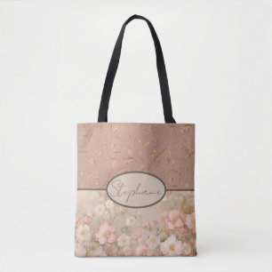Bolso De Tela Floral de grungo vintage suave