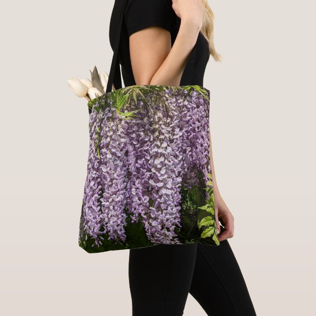 Bolso De Tela Floral de higuera morada colgante (Detalle)