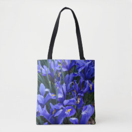 Bolso De Tela Floral de irisis reticuladas púrpura