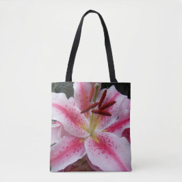 Bolso De Tela Floral de Lirio Oriental Rosa