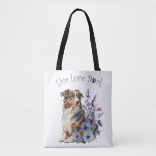 Bolso De Tela Floral de mamá de perro pastora australiana