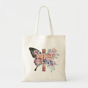 Bolso De Tela Floral de mariposa Cross Faith