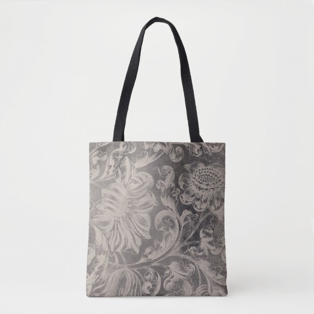Bolso De Tela Floral de mayor edad (Anverso)
