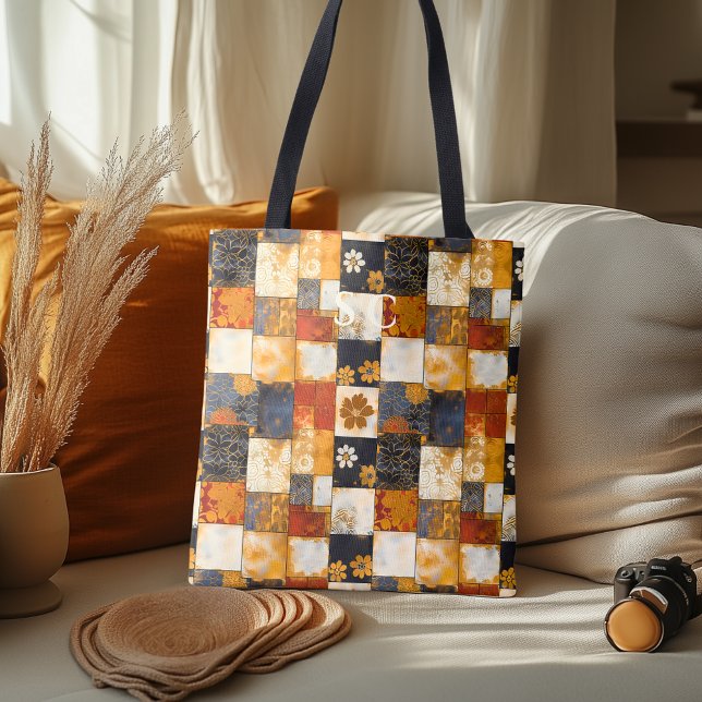 Bolso De Tela Floral de mosaico con texturas japonesas y moderna (Subido por el creador)