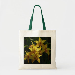 Bolso De Tela Floral de orquídeas amarillas soleadas