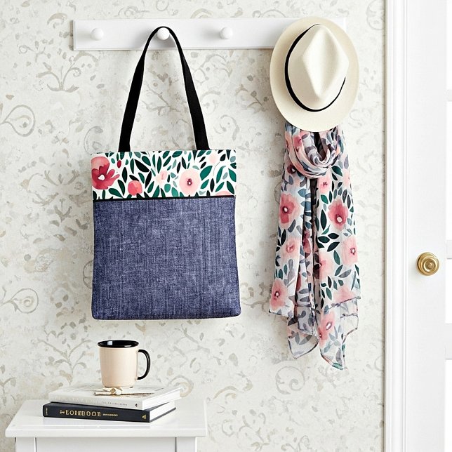 Bolso De Tela Floral de primavera y denim (Subido por el creador)