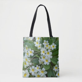 Bolso De Tela Floral de Primroses blancos