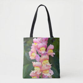 Bolso De Tela Floral de Snapdragon rosa y amarilla