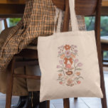 Bolso De Tela Floral de terracota y arcos de flores<br><div class="desc">Bolsa de té rústica y boho con ilustracion de arcos y flores dibujados a mano en terracota y colores rosa rubor.</div>