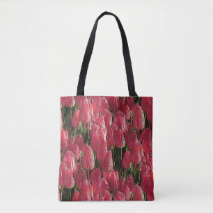 Bolso De Tela Floral de tulipanes rosados