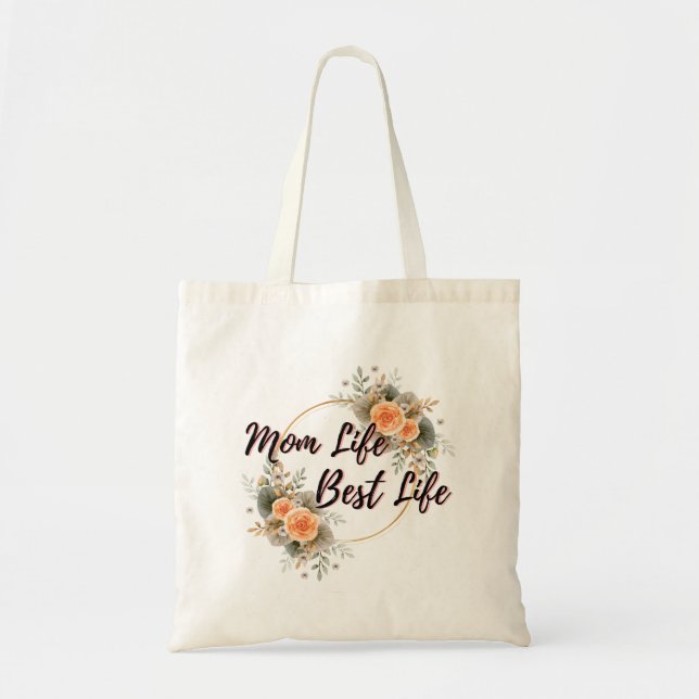 Bolso De Tela Floral de vida mejor para mamá (Frente)