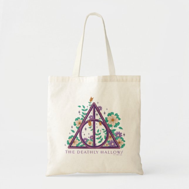 Bolso De Tela Floral Deathly Hallow Graphic (Frente)