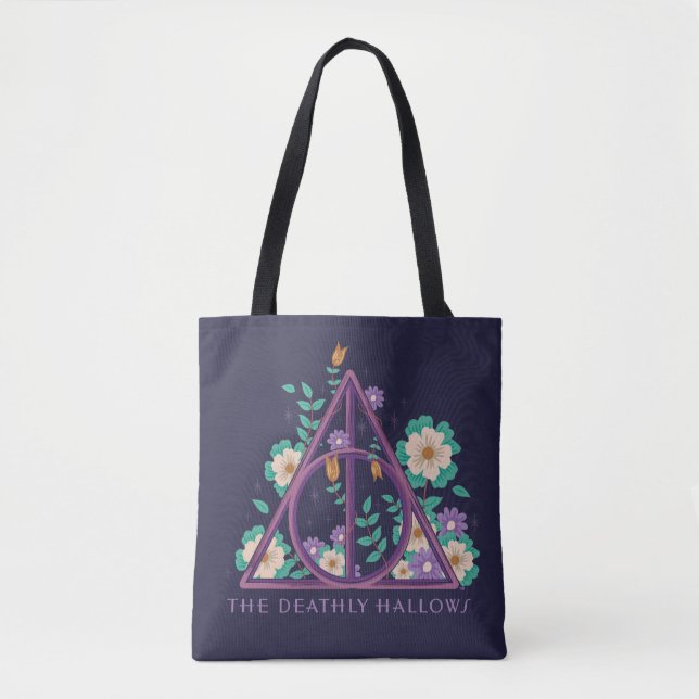 Bolso De Tela Floral Deathly Hallow Graphic (Anverso)