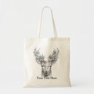 Bolso De Tela Floral Deer Antlers
