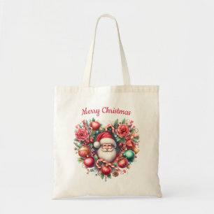 Bolso De Tela Floral en forma de corazón - Navidades Santa Claus