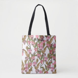 Bolso De Tela Floral en rosa, verde oliva opción personalizada
