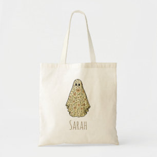 Bolso De Tela Floral Fantasma Vintage Halloween Caramelo Persona
