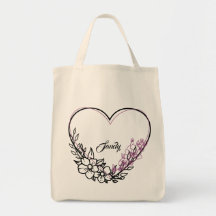 Floral Heart Bridesmaid Regalo Personalizado Tote 