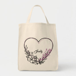 Bolso De Tela Floral Heart Bridesmaid Regalo Personalizado Tote 