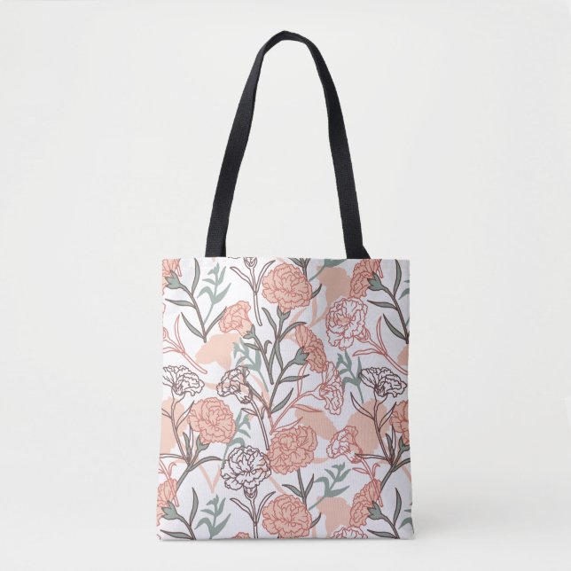 Bolso De Tela Floral inspirada en la naturaleza: patrón de flor  (Anverso)