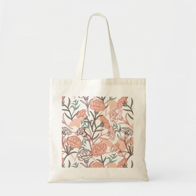 Bolso De Tela Floral inspirada en la naturaleza: patrón de flor  (Frente)