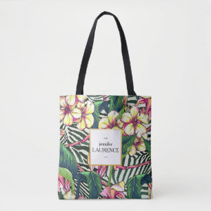 Bolso De Tela Floral intrépido hawaiano del Plumeria