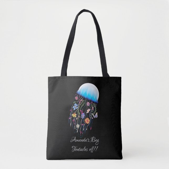 Bolso De Tela Floral Jellyfish (Anverso)