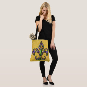 Bolso De Tela Floral Mardi Gras flor de lis