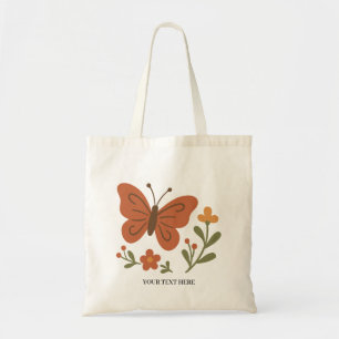 Bolso De Tela Floral Mariposa