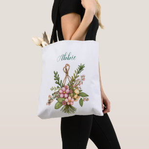 Bolso De Tela Floral moderna Daisy Pink Girly