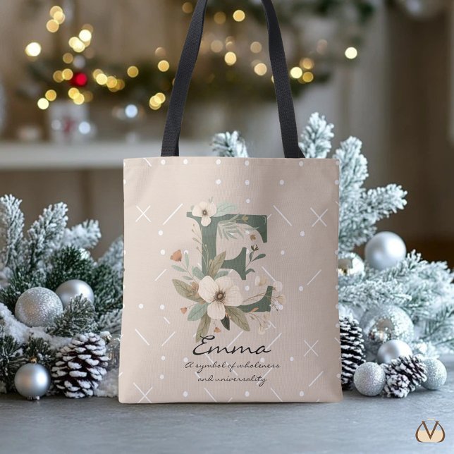 Bolso De Tela Floral Monogram E – Elegant Botanical Letter Art (Subido por el creador)