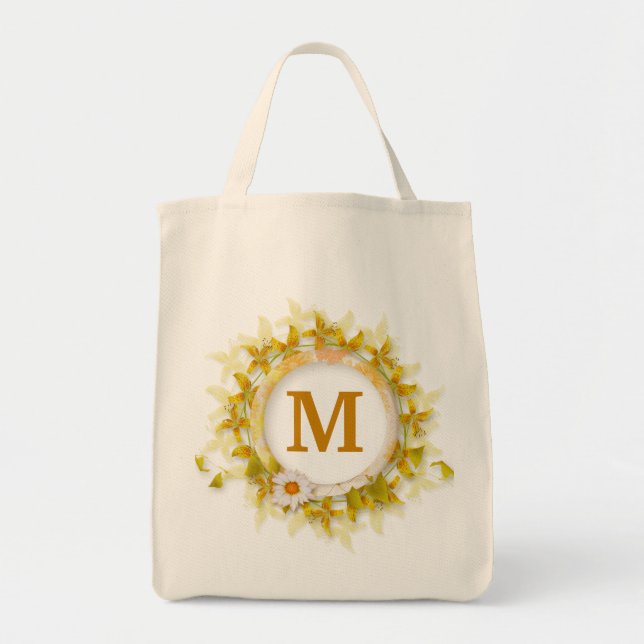 Bolso De Tela Floral Monogramado  (Frente)