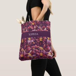 Bolso De Tela Floral Morado-