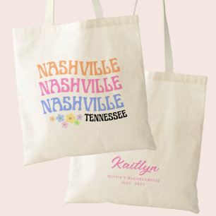 Bolso De Tela Floral Nashville Bachelorette Tote personalizado
