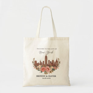 Bolso De Tela Floral Nueva York Destino Boda