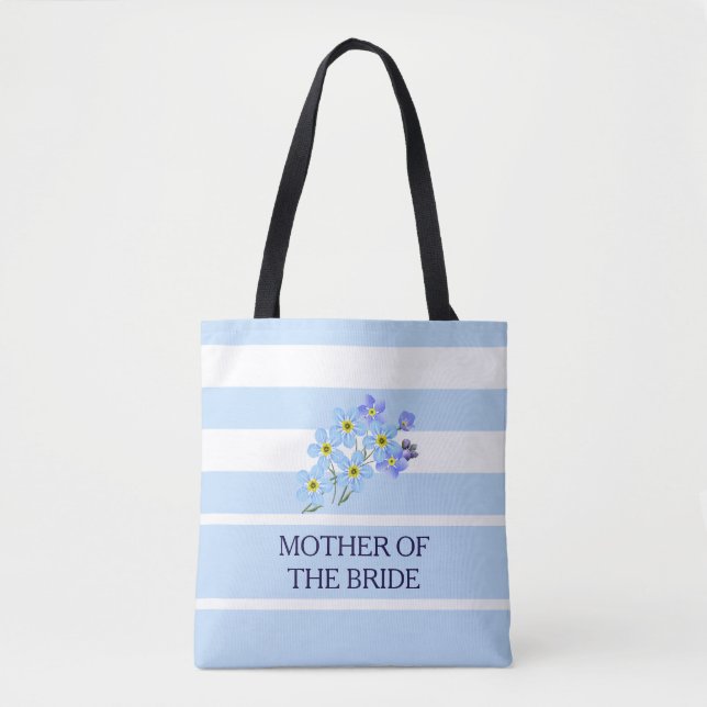 Bolso De Tela Floral olvidarme no personalizado boda de texto y  (Anverso)