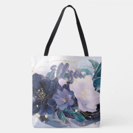Bolso De Tela Floral oscura elegante