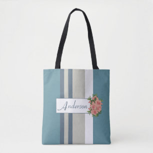 Bolso De Tela Floral personalizada y moderna a rayas