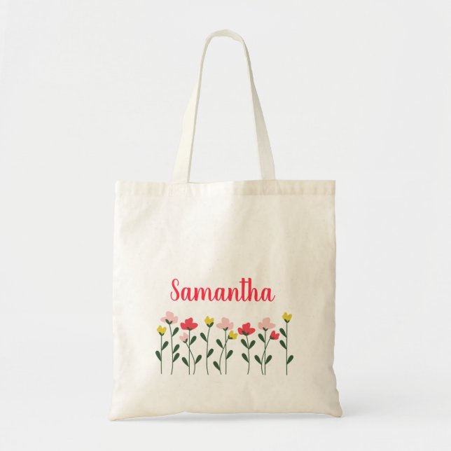 Bolso De Tela Floral Personalizado (Frente)