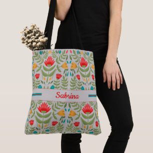 Bolso De Tela Floral pintada de época monogramada
