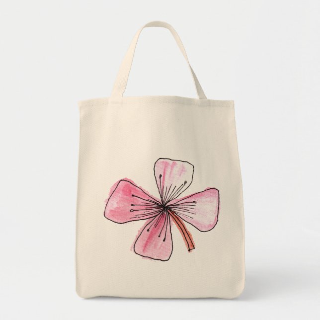 Bolso De Tela floral pintado a mano (Frente)